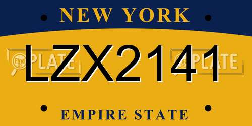 LZX2141 New York License Plate