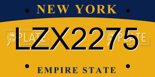 LZX2275 New York License Plate