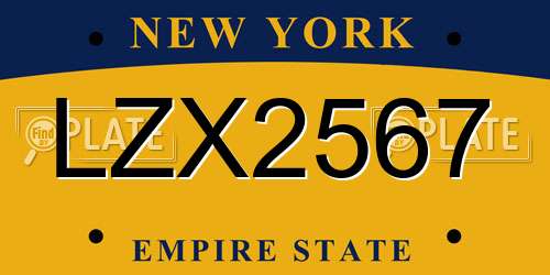 LZX2567 New York License Plate