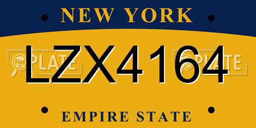 LZX4164 New York License Plate