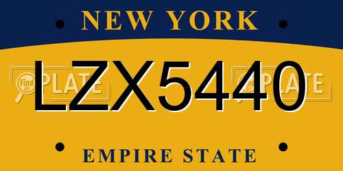 LZX5440 New York License Plate