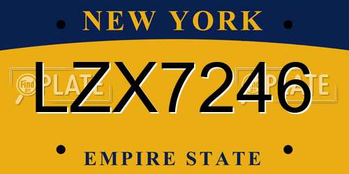 LZX7246 New York License Plate