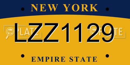 LZZ1129 New York License Plate