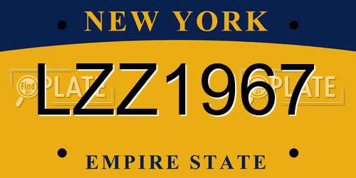 LZZ1967 New York License Plate