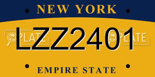LZZ2401 New York License Plate