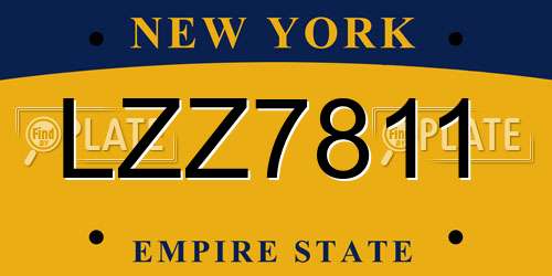 LZZ7811 New York License Plate