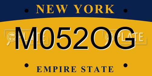 M052OG New York License Plate