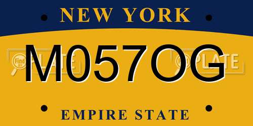 M057OG New York License Plate