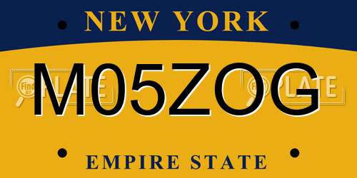 M05ZOG New York License Plate