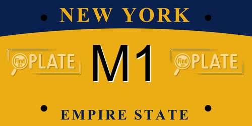 M1 New York License Plate