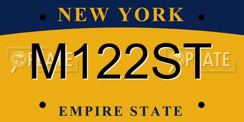 M122ST New York License Plate