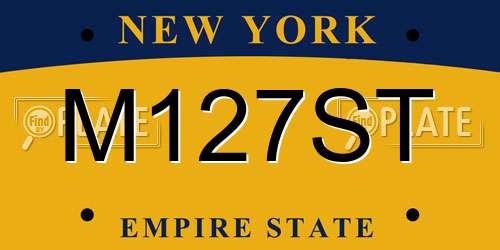 M127ST New York License Plate
