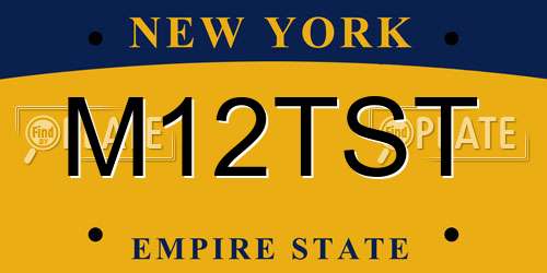 M12TST New York License Plate