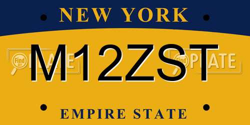 M12ZST New York License Plate