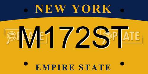 M172ST New York License Plate