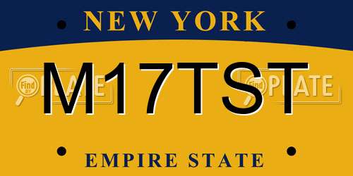 M17TST New York License Plate