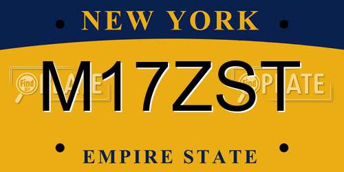 M17ZST New York License Plate