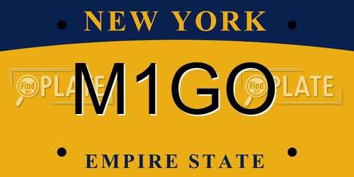 M1GO New York License Plate