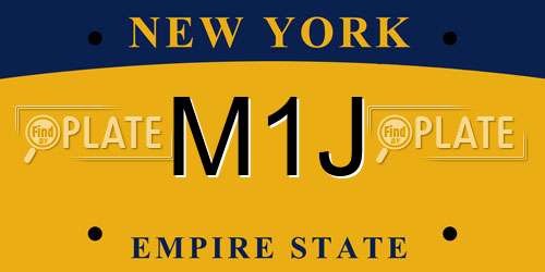 M1J New York License Plate