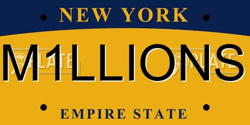 M1LLIONS New York License Plate
