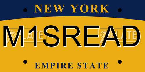 M1SREAD New York License Plate