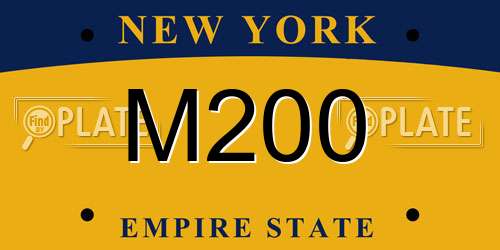 M200 New York License Plate