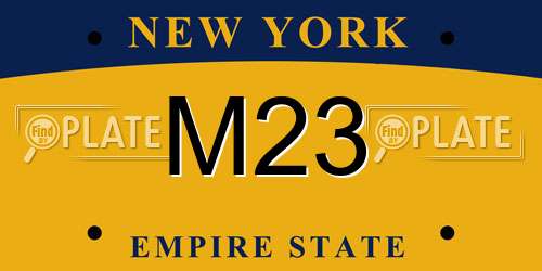 M23 New York License Plate