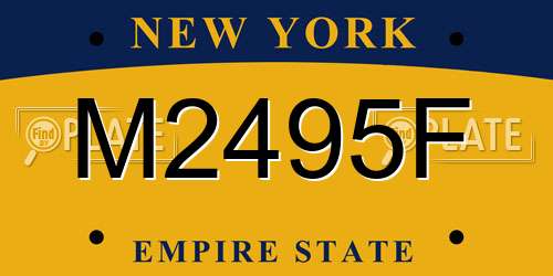 M2495F New York License Plate