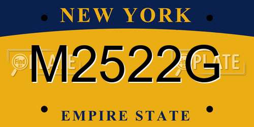 M2522G New York License Plate