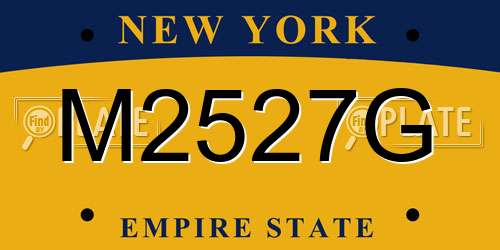 M2527G New York License Plate