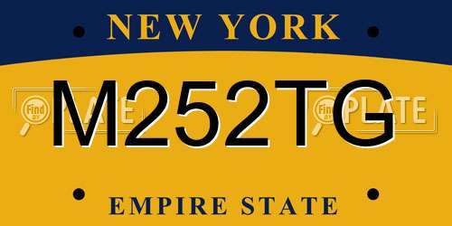 M252TG New York License Plate