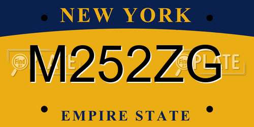 M252ZG New York License Plate