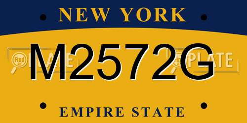 M2572G New York License Plate