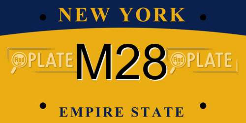 M28 New York License Plate