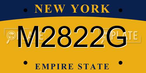 M2822G New York License Plate