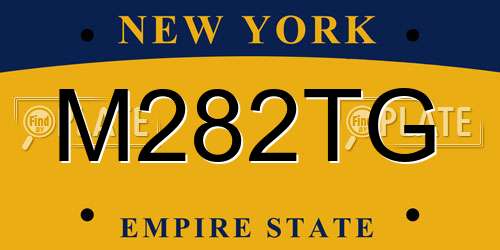 M282TG New York License Plate