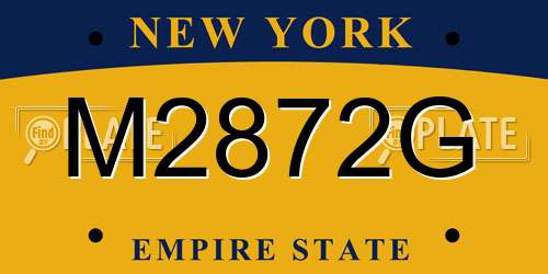 M2872G New York License Plate