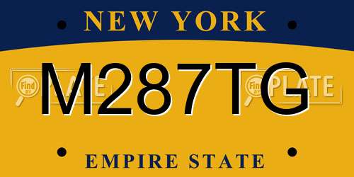 M287TG New York License Plate