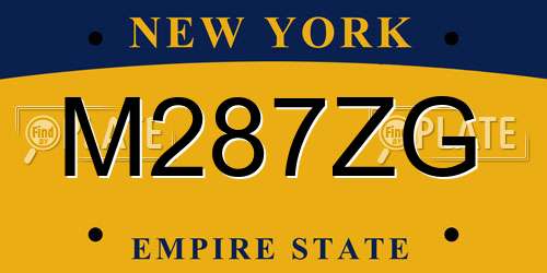 M287ZG New York License Plate
