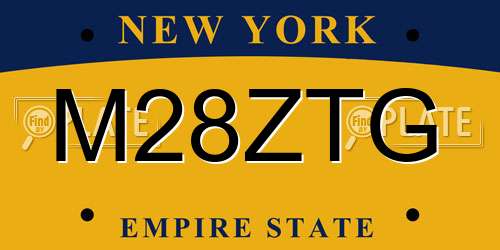 M28ZTG New York License Plate