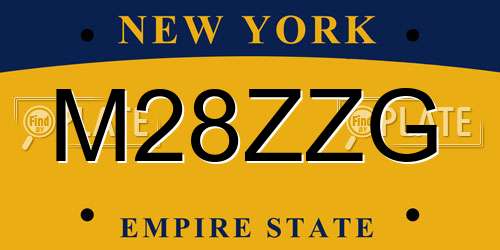 M28ZZG New York License Plate