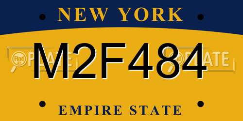 M2F484 New York License Plate