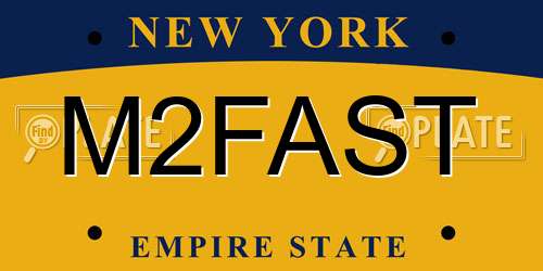 M2FAST New York License Plate