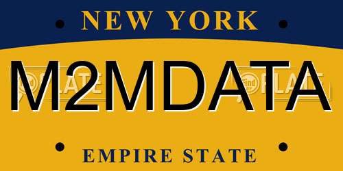 M2MDATA New York License Plate