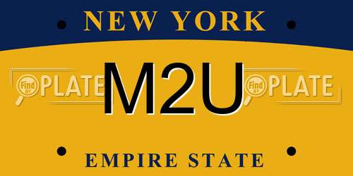M2U New York License Plate