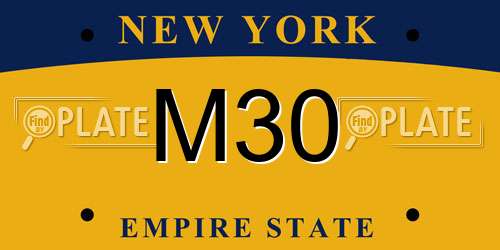 M30 New York License Plate