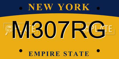 M307RG New York License Plate