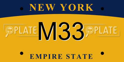 M33 New York License Plate