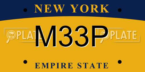 M33P New York License Plate
