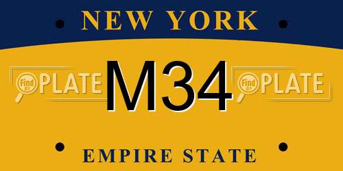 M34 New York License Plate